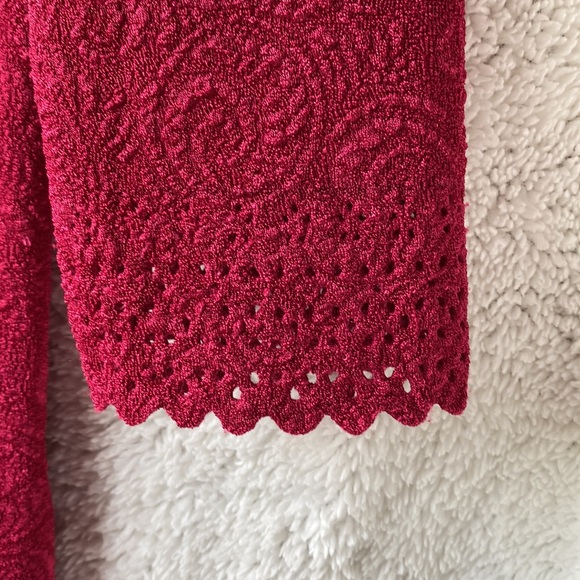 Melani K Petite Women's Burgundy Blouse (Antinio Melani collection) - Picture 4 of 5